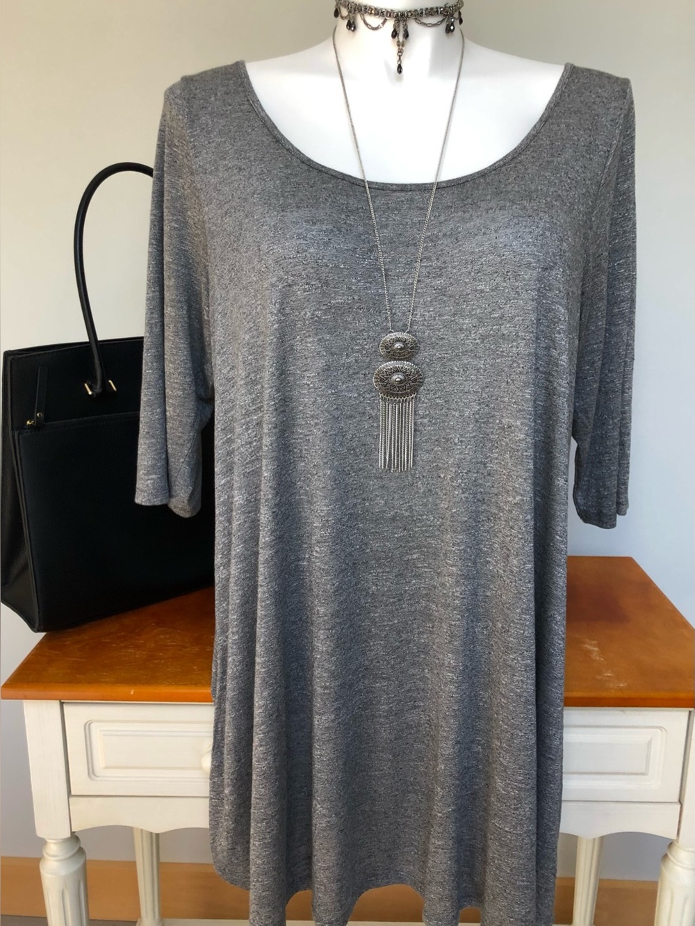 NEW Heart Soul Grey Cross Back Mini Dress Size 1X